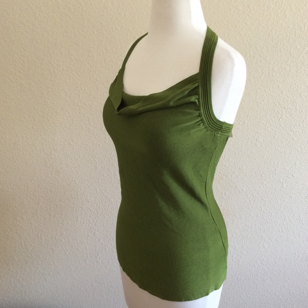 Bebe T back Drape Tank NWT size S color Green